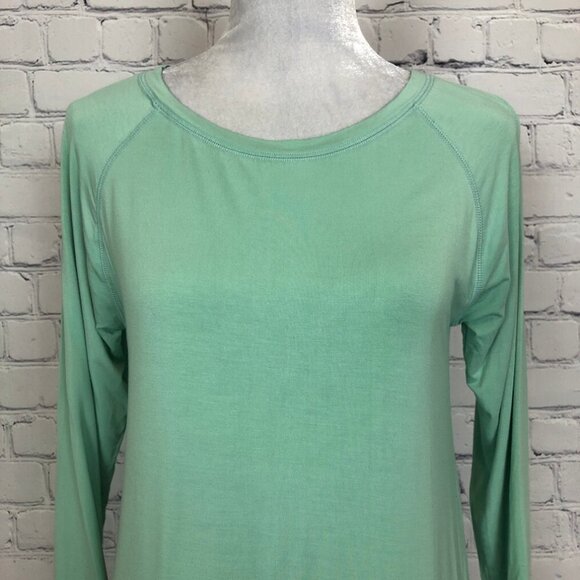 Lake Green Night Gown Lounge Dress Size S Long Sleeve Bamboo - Picture 4 of 5